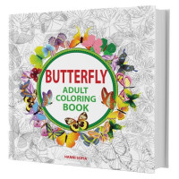 Image of Butterfly Adult Coloring Book Graphology for recrutment