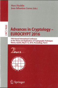 Image of Advances in Cryptology - EUROCRYPT 2016