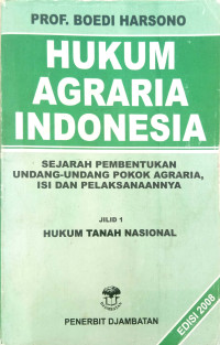 Image of Hukum Agraria Indonesia jilid 1: Hukum tanah nasional